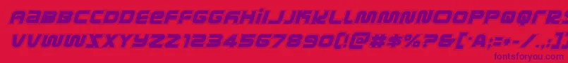 metronautsacadital Font – Purple Fonts on Red Background
