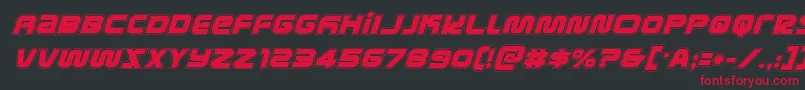 metronautsacadital Font – Red Fonts on Black Background