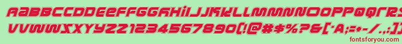 metronautsacadital Font – Red Fonts on Green Background