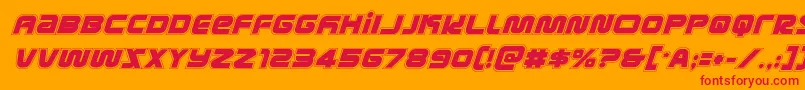 metronautsacadital Font – Red Fonts on Orange Background
