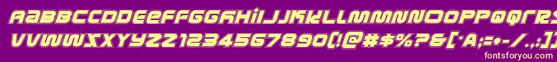 metronautsacadital Font – Yellow Fonts on Purple Background