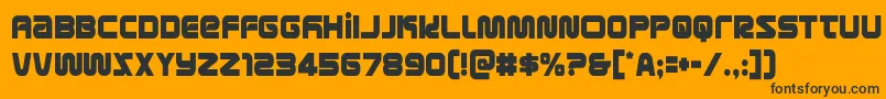 metronautscond Font – Black Fonts on Orange Background