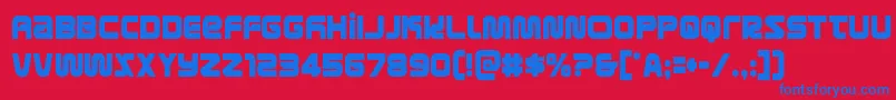 metronautscond Font – Blue Fonts on Red Background