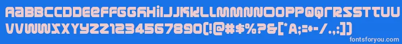 metronautscond Font – Pink Fonts on Blue Background