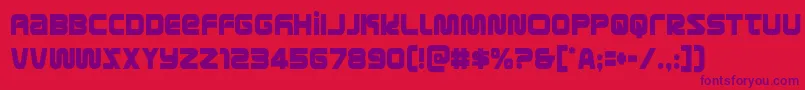 metronautscond Font – Purple Fonts on Red Background