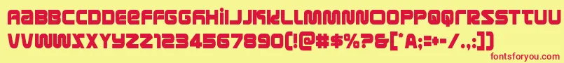 metronautscond Font – Red Fonts on Yellow Background