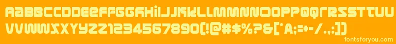 metronautscond Font – Yellow Fonts on Orange Background