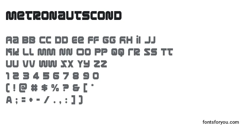 Schriftart Metronautscond (134206) – Alphabet, Zahlen, spezielle Symbole