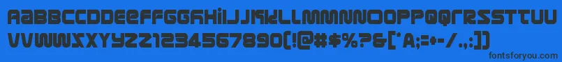 metronautscond Font – Black Fonts on Blue Background
