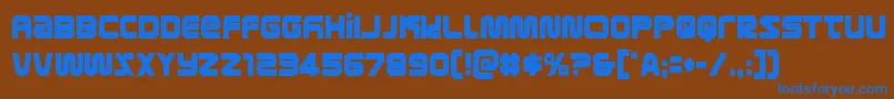 metronautscond Font – Blue Fonts on Brown Background