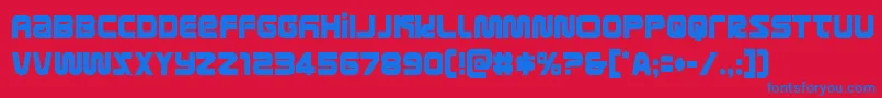 metronautscond Font – Blue Fonts on Red Background