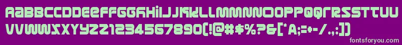 metronautscond Font – Green Fonts on Purple Background