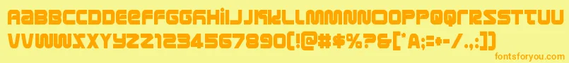 metronautscond Font – Orange Fonts on Yellow Background