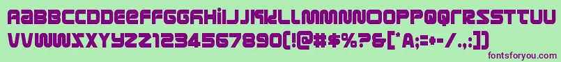 metronautscond Font – Purple Fonts on Green Background