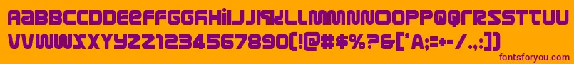 metronautscond Font – Purple Fonts on Orange Background