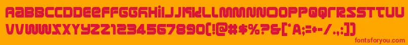 metronautscond Font – Red Fonts on Orange Background
