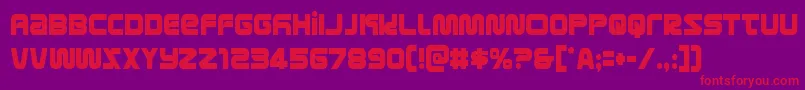 metronautscond Font – Red Fonts on Purple Background