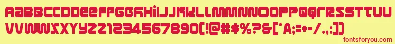 metronautscond Font – Red Fonts on Yellow Background