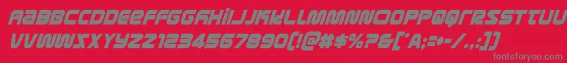 metronautscondital Font – Gray Fonts on Red Background