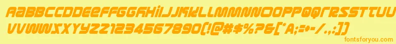 metronautscondital Font – Orange Fonts on Yellow Background
