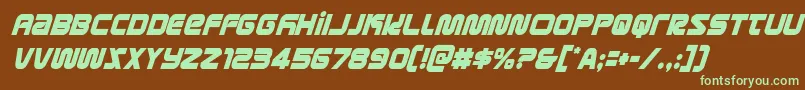 metronautscondital Font – Green Fonts on Brown Background