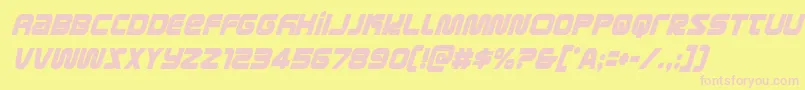 metronautscondital Font – Pink Fonts on Yellow Background