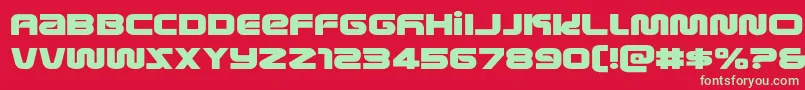 フォントmetronautsexpand – 赤い背景に緑の文字