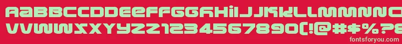 フォントmetronautsexpand – 赤い背景に緑の文字