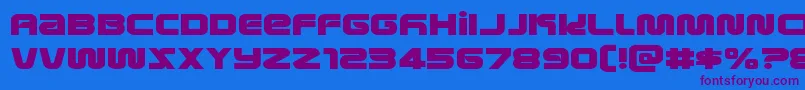 metronautsexpand-Schriftart – Violette Schriften auf blauem Hintergrund