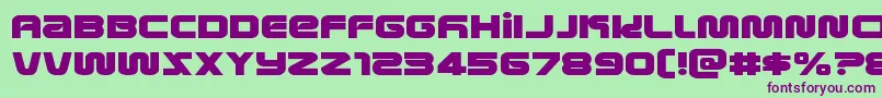 metronautsexpand-fontti – violetit fontit vihreällä taustalla