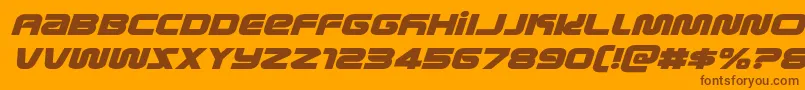 metronautsexpandital Font – Brown Fonts on Orange Background