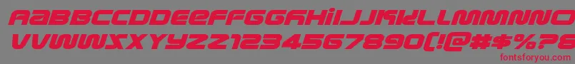 metronautsexpandital Font – Red Fonts on Gray Background