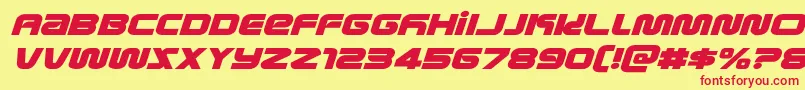 Fonte metronautsexpandital – fontes vermelhas em um fundo amarelo