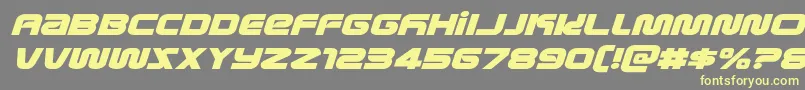 metronautsexpandital Font – Yellow Fonts on Gray Background