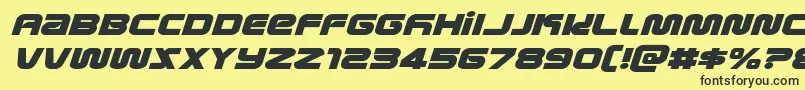 metronautsexpandital-Schriftart – Schwarze Schriften auf gelbem Hintergrund