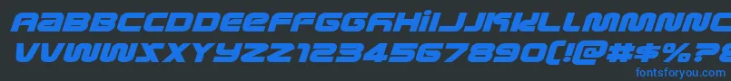 metronautsexpandital Font – Blue Fonts on Black Background