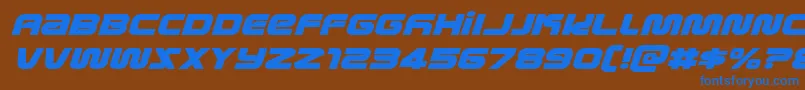 metronautsexpandital Font – Blue Fonts on Brown Background