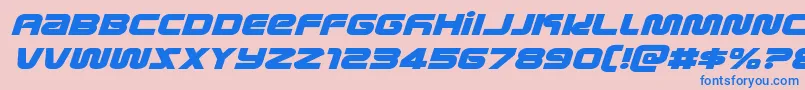 metronautsexpandital Font – Blue Fonts on Pink Background