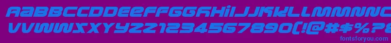 metronautsexpandital Font – Blue Fonts on Purple Background