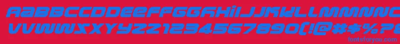 metronautsexpandital Font – Blue Fonts on Red Background