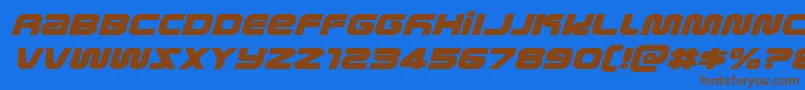 metronautsexpandital Font – Brown Fonts on Blue Background