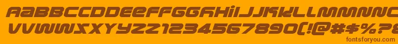 metronautsexpandital Font – Brown Fonts on Orange Background