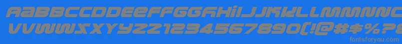 metronautsexpandital Font – Gray Fonts on Blue Background