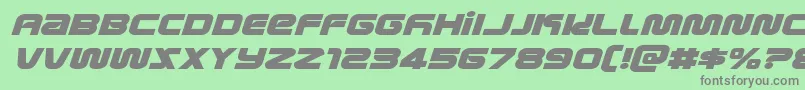 metronautsexpandital Font – Gray Fonts on Green Background