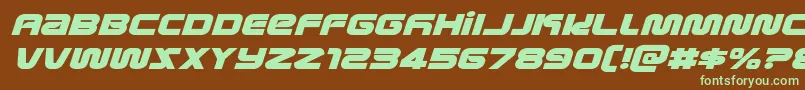 metronautsexpandital Font – Green Fonts on Brown Background
