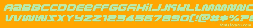 metronautsexpandital Font – Green Fonts on Orange Background