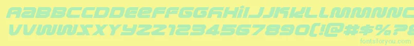 metronautsexpandital Font – Green Fonts on Yellow Background