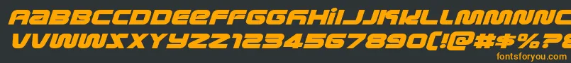 metronautsexpandital Font – Orange Fonts on Black Background