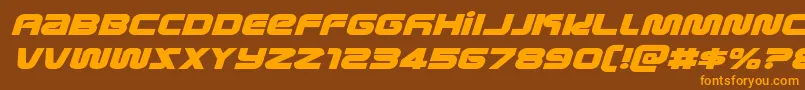 metronautsexpandital Font – Orange Fonts on Brown Background