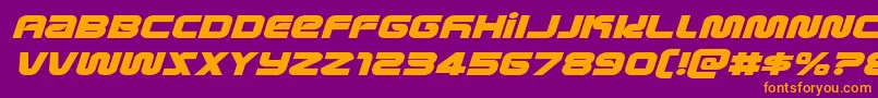 metronautsexpandital Font – Orange Fonts on Purple Background